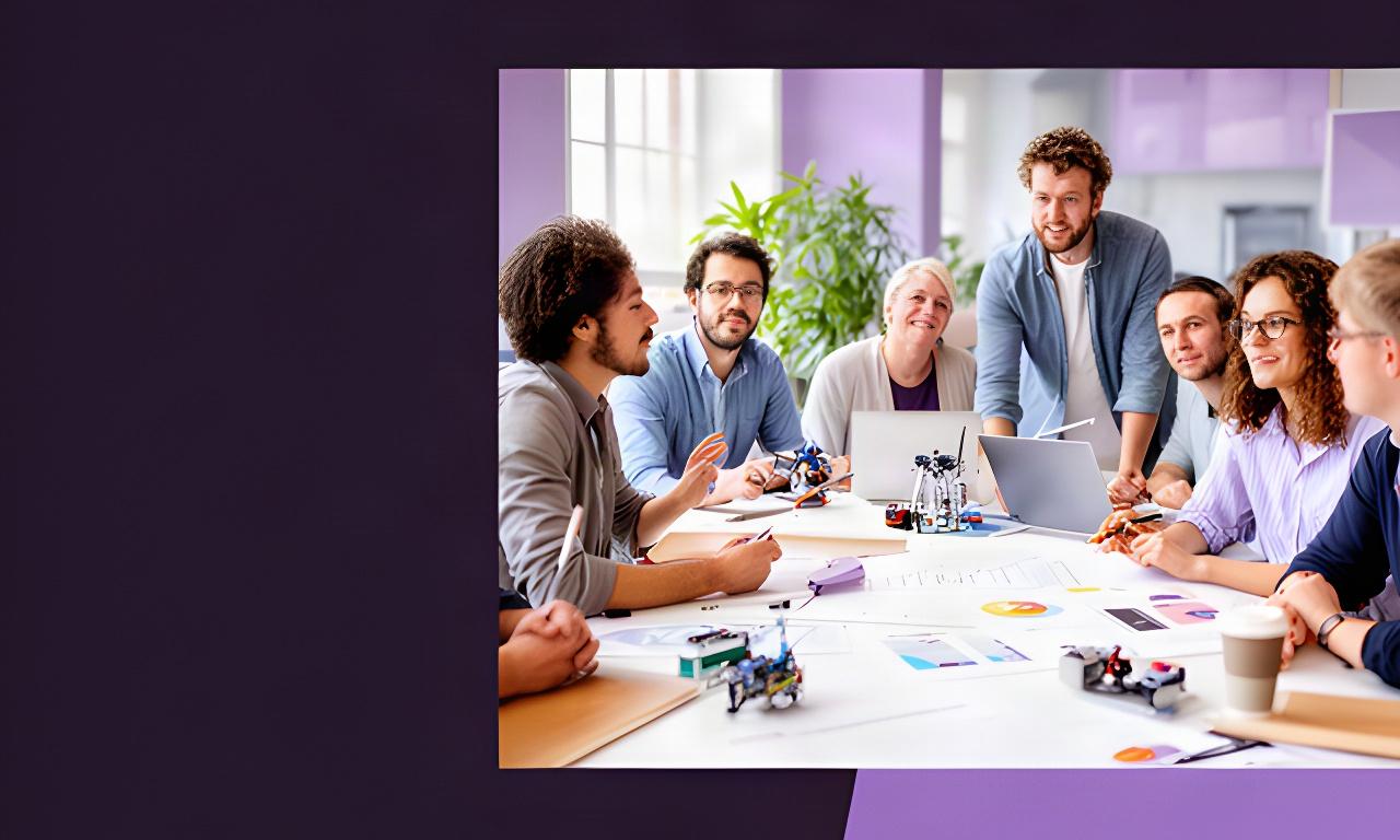 Founders and researchers reviewing a funding chart in a bright UK innovation workspace